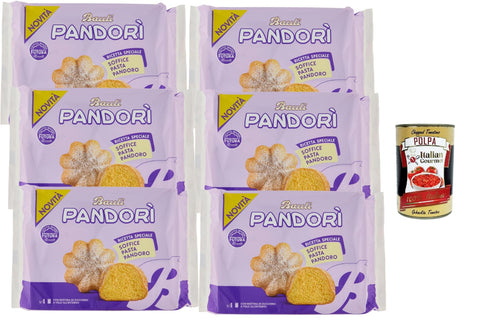 Bauli Pandorì Classic 6 x 150 g - Soft Mini Pandora Pastry for Breakfast & Snack, Italian Specialty Made from Yeast Dough + Italian Gourmet Polpa
