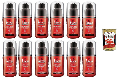 Intesa Pour Homme After Shave Antirughe Moisturising Against Wrinkles, Alcohol Free, 12 x 100 ml + Italian Gourmet Polpa 400 g