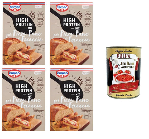 Cameo High Protein Mix for Pizza, Bread and Focaccia 4 x 307 g + Italian Gourmet Polpa 400 g