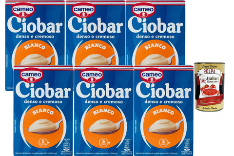 Cameo Ciobar Bianco Denso e Cremoso, White Drinking Chocolate for Mixing, 6 x 105 g (30 Bags of 21 g) Italian Hot Drink + Italian Gourmet Polpa