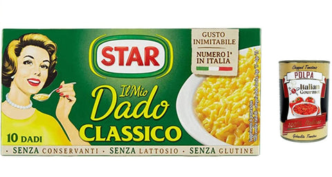 3 x Star Il Mio Dado classico, rich in flavour, vegetables and extra virgin olive oil, 10 bouillon cubes, 100 g, no preservatives, lactose-free and gluten-free + Italian gourmet polpa 400 g