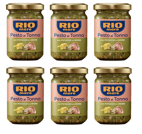 6x Rio Mare Pesto al Tonno con Pistacchi e Lime Tuna Pesto with Pistachios and Lemon 130 g