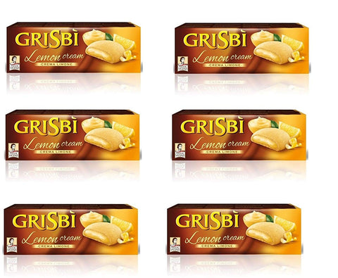 Grisbì Lemon Cream - Crunchy Shortbread Biscuits Filled with Velvety Lemon Cream, Pack of 9 Biscuits, 150 g