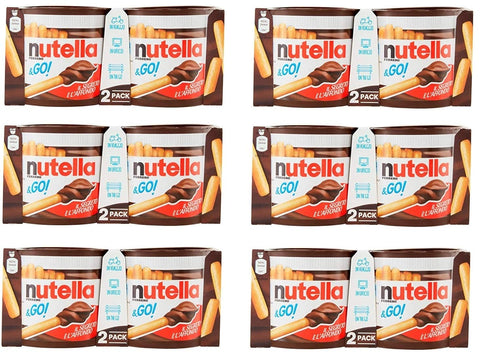 6 x Ferrero Nutella & Go Snack Based on Hazelnut and Cocoa Spread Cream and Crispy Savoury Biscuits (2 x 48 g)