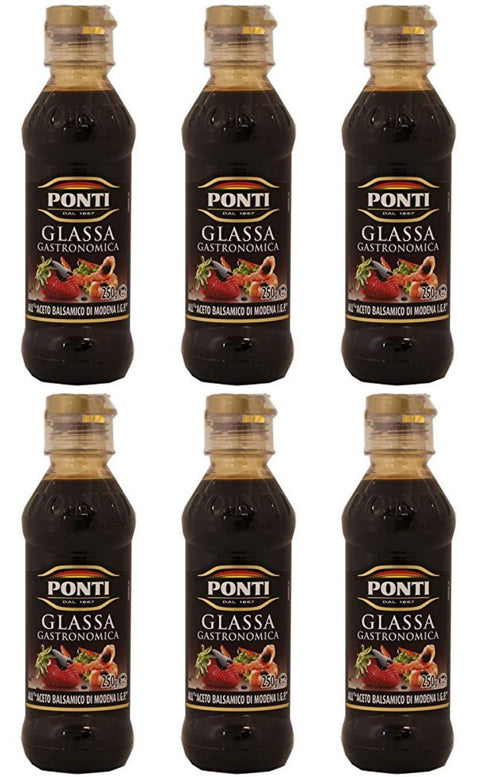 6x Ponti Aceto Balsamic di Modena Balsamic Vinegar Sauce Spice Sauces 250 ml