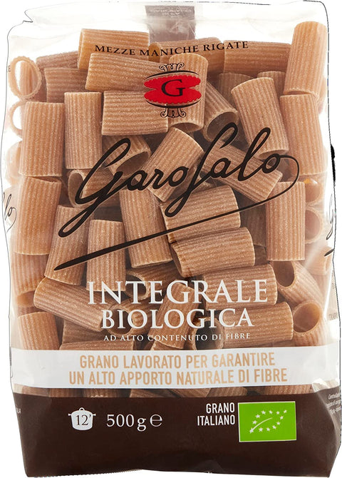 10x Pasta Integrale Mezze Maniche Rigate Whole Grain Durum Wheat Organic Product 500g + Italian Gourmet Polpa 400g