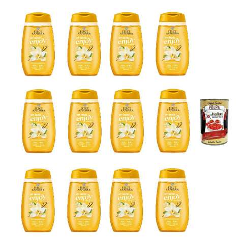 Felce Azzurra - Docciaschiuma My Mood Enjoy Vanilla 250 ml, Vanilla Shower Gel 12 x 250 ml + Italian Gourmet Polpa 400 g