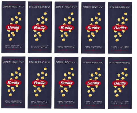 10x Pasta Barilla Ditalini Rigati N° 47 Short Pasta 500 g Pack 100% Italian