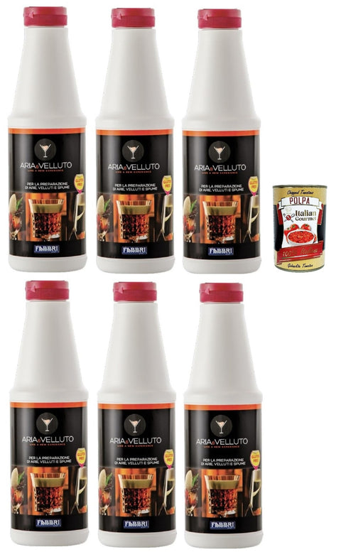 Fabbri Aria e Velluto, Gluten Free, Prepared in Liquid Form for Making Velvets and Airs, 6 x 800 g + Italian Gourmet Polpa 400 g