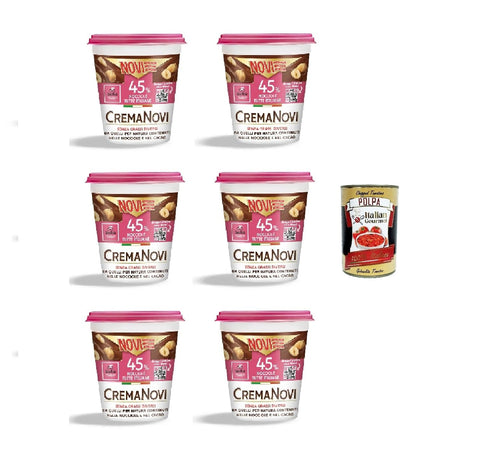 Novi CremaNovi 350 g, Italian Hazelnut Spread 6 x 350 g + Italian Gourmet Polpa 400 g
