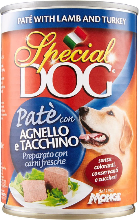 Monge Special Dog Pate 12 Pieces of 400 g Meat Lamb / Turkey Adult Dogs