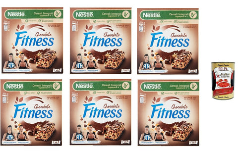 Nestlé Fitness Barrette di Cereali Integrali al cioccolato, chocolate whole grain bars, 6 x 141 g pack, each pack contains 6 bars of 23.5 g + Italian gourmet polpa 400 g