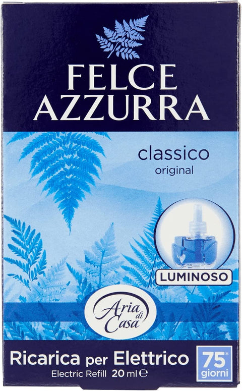 3x Felce Azzurra (Paglieri) Classic Talcum Air Freshener for Electric Diffuser 20ml 75 Days of Freshness!