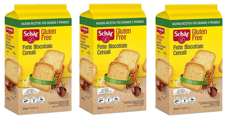 3 x Schär Fat Biscottate Cereali Gluten Free Rusks with Cereal Gluten-Free 260 g
