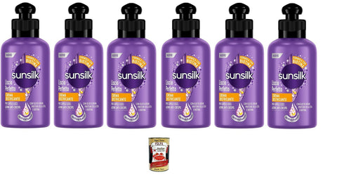 6 x Sunsilk Perfect Smooth Detangling Cream, Cream for Long-Lasting Straight Hair, No Rinse 200 ml + Italian Gourmet Polpa 400 g