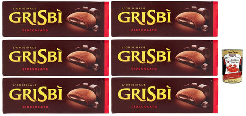 Grisbì Cioccolato - Filled Biscuits with Chocolate Cream, Italian Pastry, 6 x 135 g - Crispy Exterior, Creamy Inside - by Matilde Vicenzi + Italian Gourmet Polpa 400g