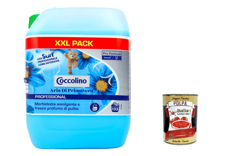 Coccolino Aria di Primavera Ammorbidente Professionale, Spring Air Professional Fabric Softener, 10 Litres + Italian Gourmet Polpa 400 g