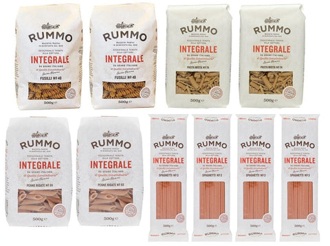 Rummo Pasta Integral Pasta, 4 Different Varieties, Whole Grain Pasta, Italian Pasta, 500 g, Pack of 10