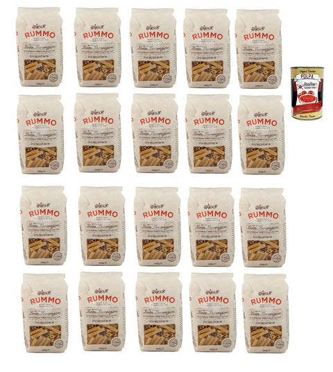 Rummo Ziti Tagliati n° 36 Pasta Lenta Lavorazione Pasta Made of Durum Wheat Semolina Bronze Drawing 20 x 500 g + Italian Gourmet Polpa 400 g