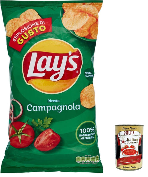 3 x Lay's Campagnola Chips Patatine Potato Chips Salted 133 g Potato Chips + Italian Gourmet Polpa 400 g