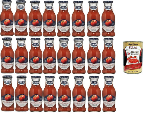 Cirio Succo di pomodoro Tomato Juice 200 ml + Italian Gourmet Polpa 400 g Pack of 24