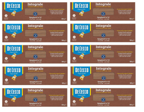 10x Pasta De Cecco Spaghetti Integrali n. 12 Full Grain Italian Noodles 500 g
