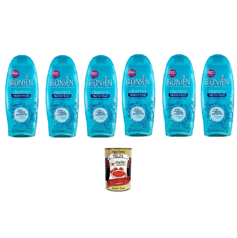 Bionsen Dermo Protettivo Bath & Shower Gel 650 ml, Skin Protective Shower Gel 6 x 650 ml + Italian Gourmet Polpa 400 g
