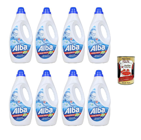 Alba Lavatrice Active Ocean Force Liquid Detergent 33 Washes 8 x 1850 ml + Italian Gourmet Polpa 400 g