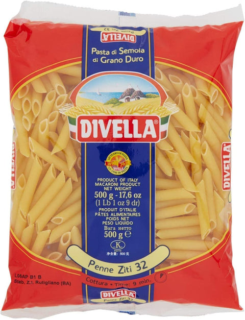 10x Pasta Divella 100% Italian N° 32 Penne Ziti 500g