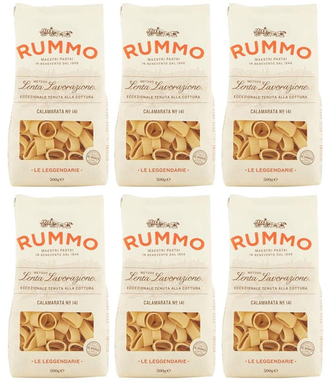 Rummo Pasta Calamarata N°141, Italian Pasta Made from Durum Wheat Semolina, Italian Pasta, 500 g, Pack of 6