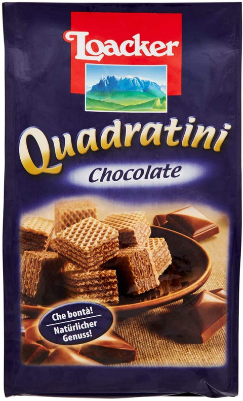 6 x Loacker Quadratini Chocolate Chocolate Cubes Waffles Biscuits 125 g