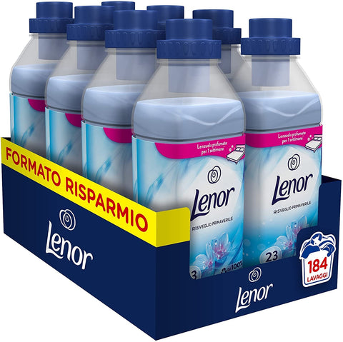 Lenor Washing Machine Fabric Softener Concentrate 184 Washes (8 x 23) Spring Awakening Maxi Size Perfumes Every Night Up To A Week