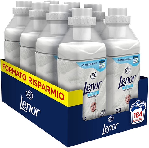 Lenor Baby Concentrated Washing Softener, 184 Washes (8 x 23), Delicate Scent, Ideal for Sensitive Skin, Ideal for Babies, Hypoallergenic, Maxi Size
