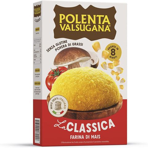 Valsugana Yellow Quick Polenta 375g Pack with 100% Italian Steamed Cornmeal Classic Flavour Ready in Minutes Gluten Free