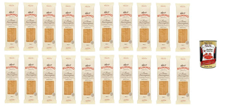 Rummo Spaghetti N° 3 Pasta Lenta Lavorazione Pasta Made of Durum Wheat Semolina Bronze Drawing 20 x 500 g + Italian Gourmet Polpa 400 g