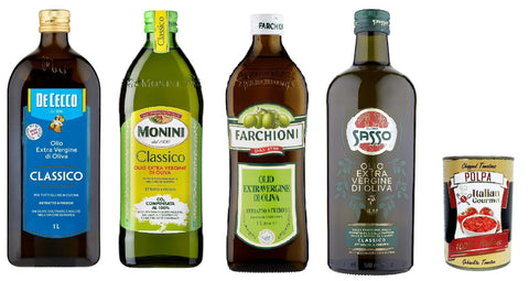 De Cecco Monini Sasso Farchioni Olio Extra Virgine D'oliva Virgin Olive Oil 1 Litre 100% Italian + Italian Gourmet Polpa 400g
