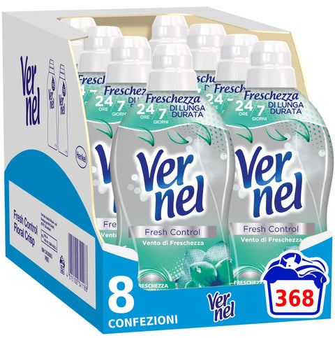 Vernel Fresh Control Fabric Softener Neutralises Odours - Fresh Wind Scent - 8 x 46 Washes - Total 368 Washes