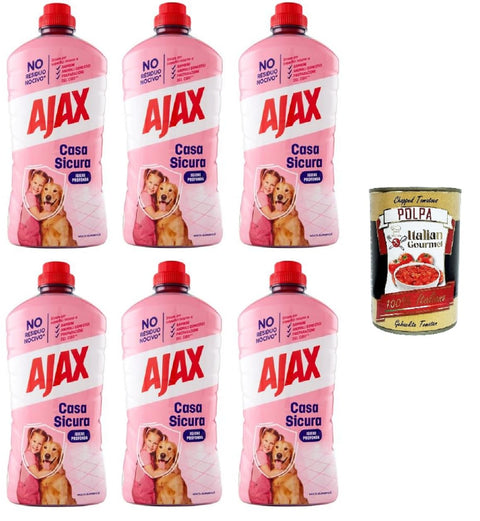 Ajax Casa Sicura Deep Hygiene Floor Cleaner 6 x 950 ml + Italian Gourmet Polpa di Pomodoro