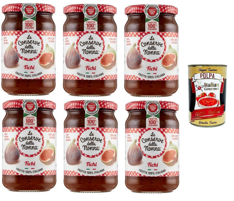 Le Conserve della Nonna Confettura di Fichi Jam Figs 6 x 340 g + Italian Gourmet Polpa 400 g
