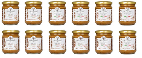 12 x Brontedolci Crema Spalmabile di Nocciola Spreadable Hazelnut Cream 190 g in Glass from Sicily with 40% Hazelnuts