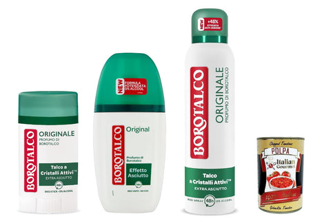 Borotalco Tris Set Original, Stick, Roll-on, Deodorant Spray, Deodorant + Italian Gourmet Polpa 400 g