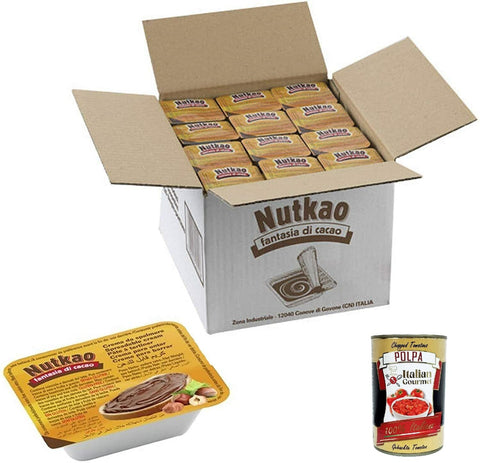 Nutako Spreading Cream Single Serving 120 Bowls with 18 g Hazelnut + Italian Gourmet Polpa 400 g