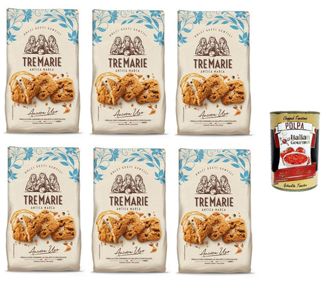 Tre Marie Ancora uno Frollini with Caramello e cioccolato Shortbread with Caramel and Chocolate 6 x 315 g + Italian Gourmet Polpa 400 g