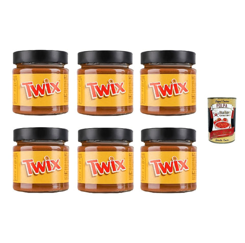 Twix Crema Spalmabile 200 g, Chocolate Caramel Spread Cream 6 x 200 g + Italian Gourmet Polpa 400 g