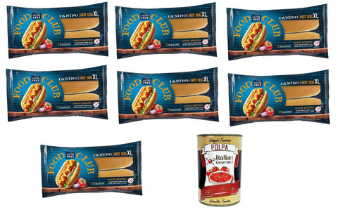NutriFree Panino Hot Dog XL XL Hot Dog Sandwich 7 x 130 g + Italian Gourmet Polpa 400 g