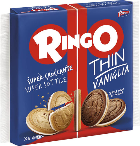 Pavesi Ringo Thin Vanilla Biscuits, Snack for Snack or Study Break, Palm Oil Free – Pack of 234 g