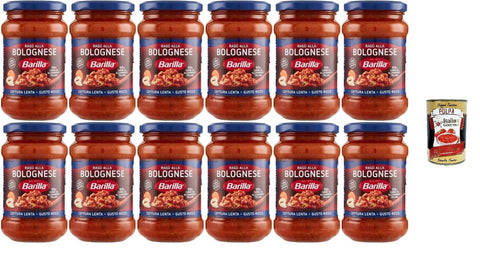Barilla Ragù alla Bolognese Pasta Sauce, Gluten Free, 12 x 400 g Glasses, + Italian Gourmet Polpa 400 g