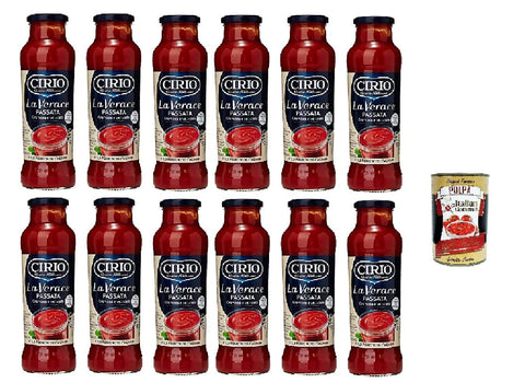 12 x Cirio Passata di Pomodoro Verace Tomato Sauce from Strained Tomatoes 700 g + Italian Gourmet Polpa 400 g