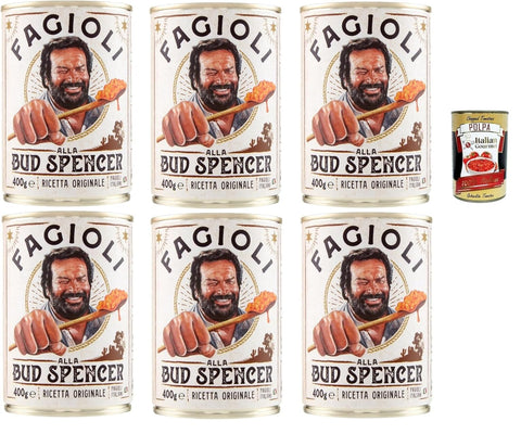 Fagioli alla Bud Spencer – White beans in tomato sauce, box 6x 400g | Original Italian recipe | Ready to heat | Protein source | Ideal camping & fast meals + Italian Gourmet