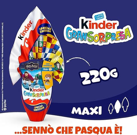3x Kinder GranSorpresa Maxi Harry Potter Easter egg, special edition with Funko Pop surprise, Finissimo milk chocolate, 220 g